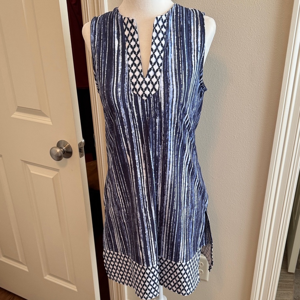 Tommy Bahama Blue and White Striped Dress